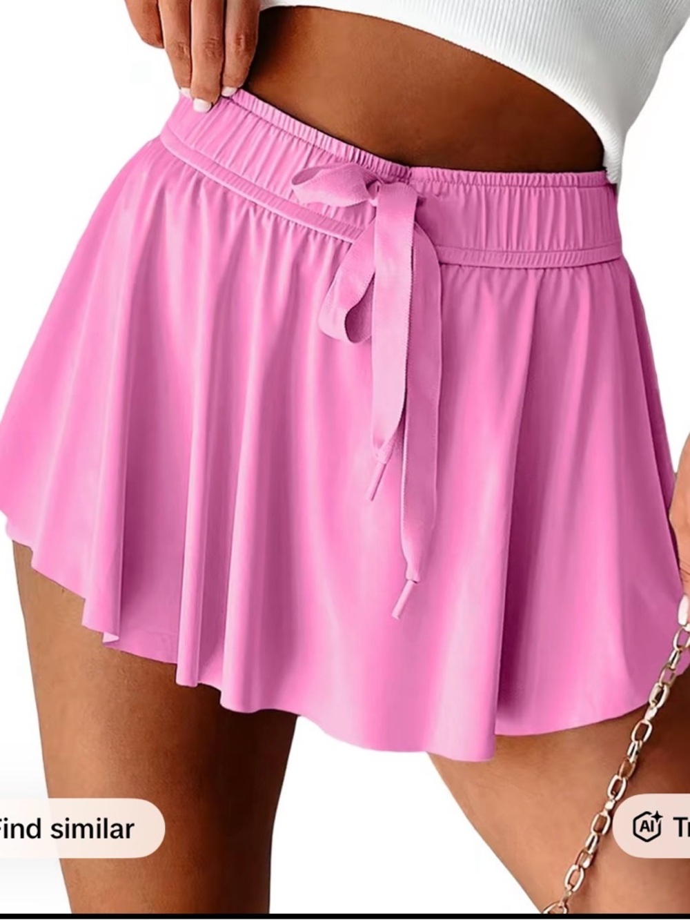 Pink Flowy Tie-Waist Skirt